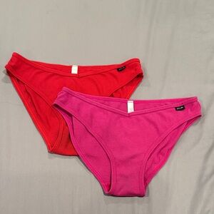 PINK Victoria's Secret Red and Pink Bottoms Vintage Panties